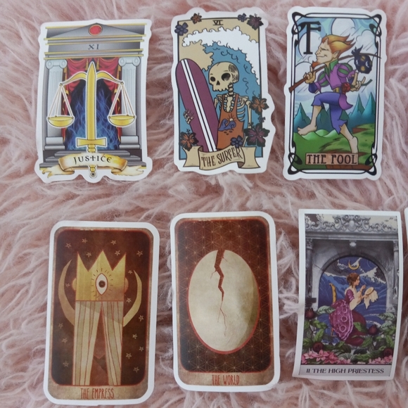 😵Cute alt art Tarot card sticker pack of 10! So fun! Great stocking stuffer! - Picture 4 of 6